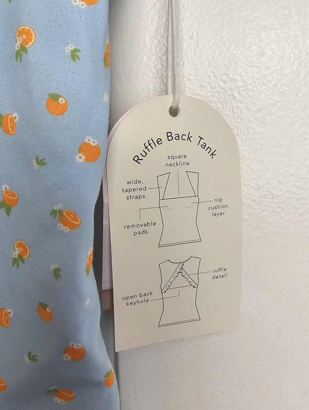 New Blogilates Ruffle Back Citrus Print Athletic Top - Picture 6 of 6